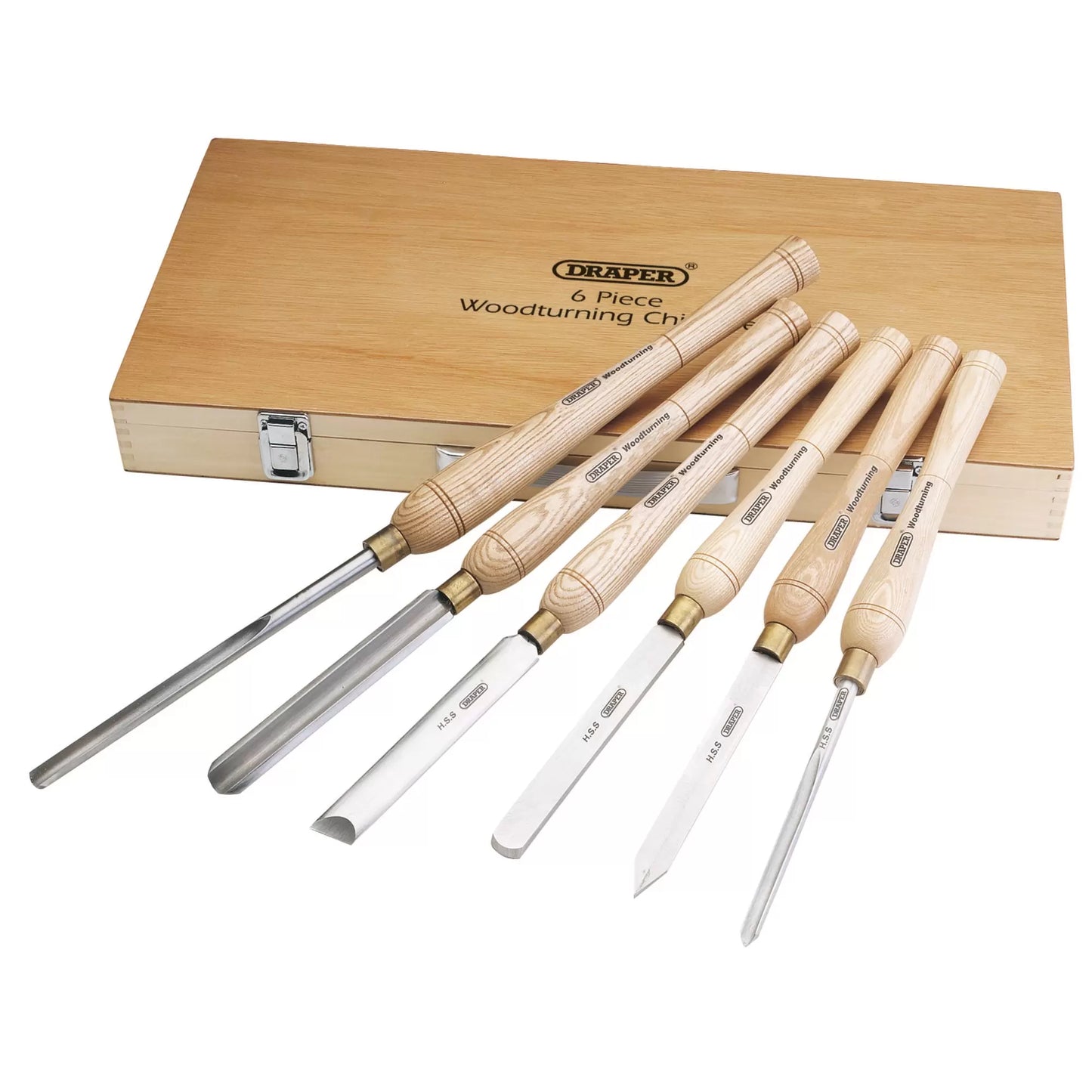 Draper Tools - 58697 - HSS Woodturning Chisel Set (6 Piece)