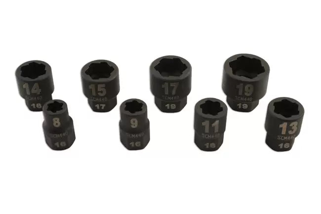 Laser - 5966 - Damaged Nut/Bolt Remover 3/8"D 8pc