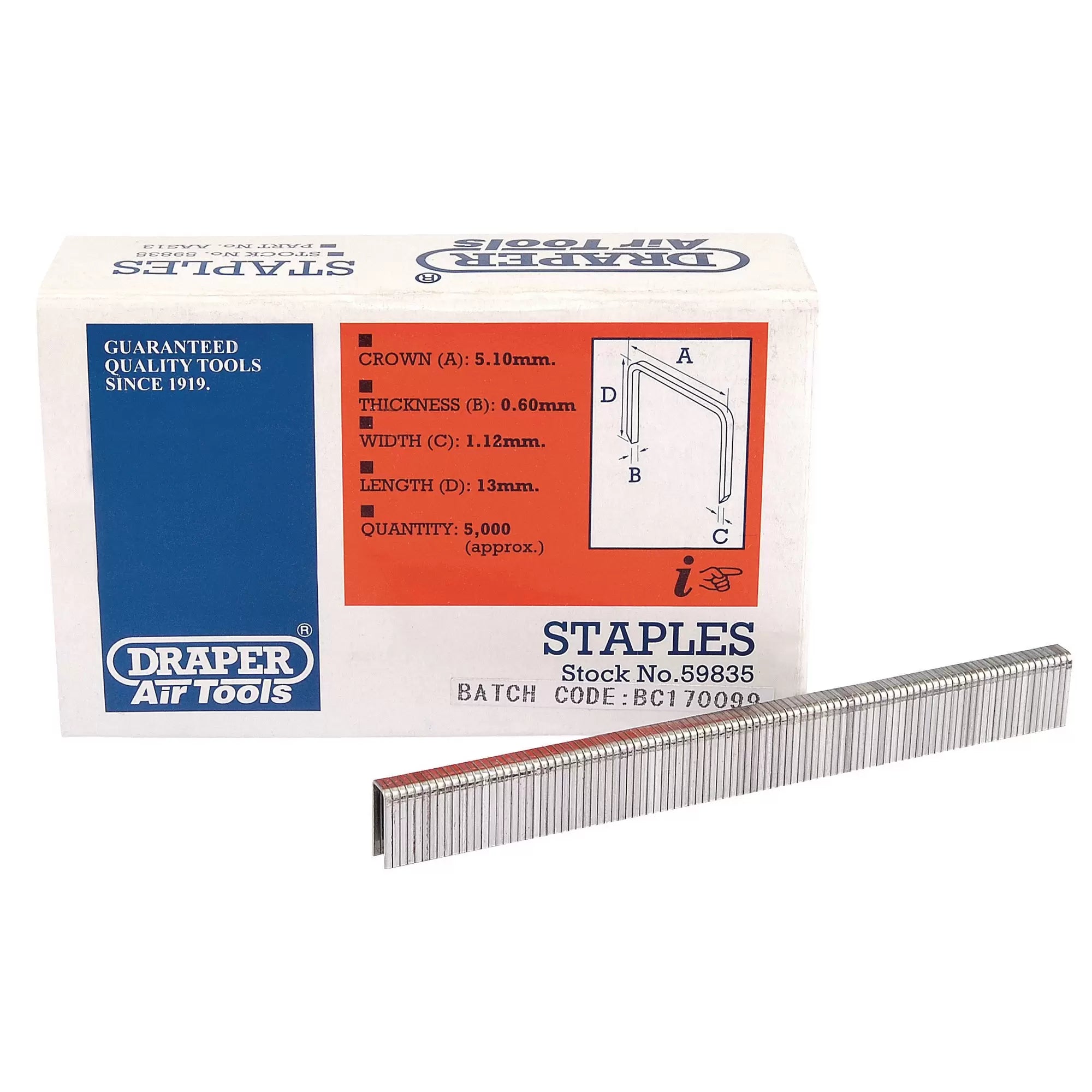 Draper Tools - 59835 - Staples, 13mm (5000)