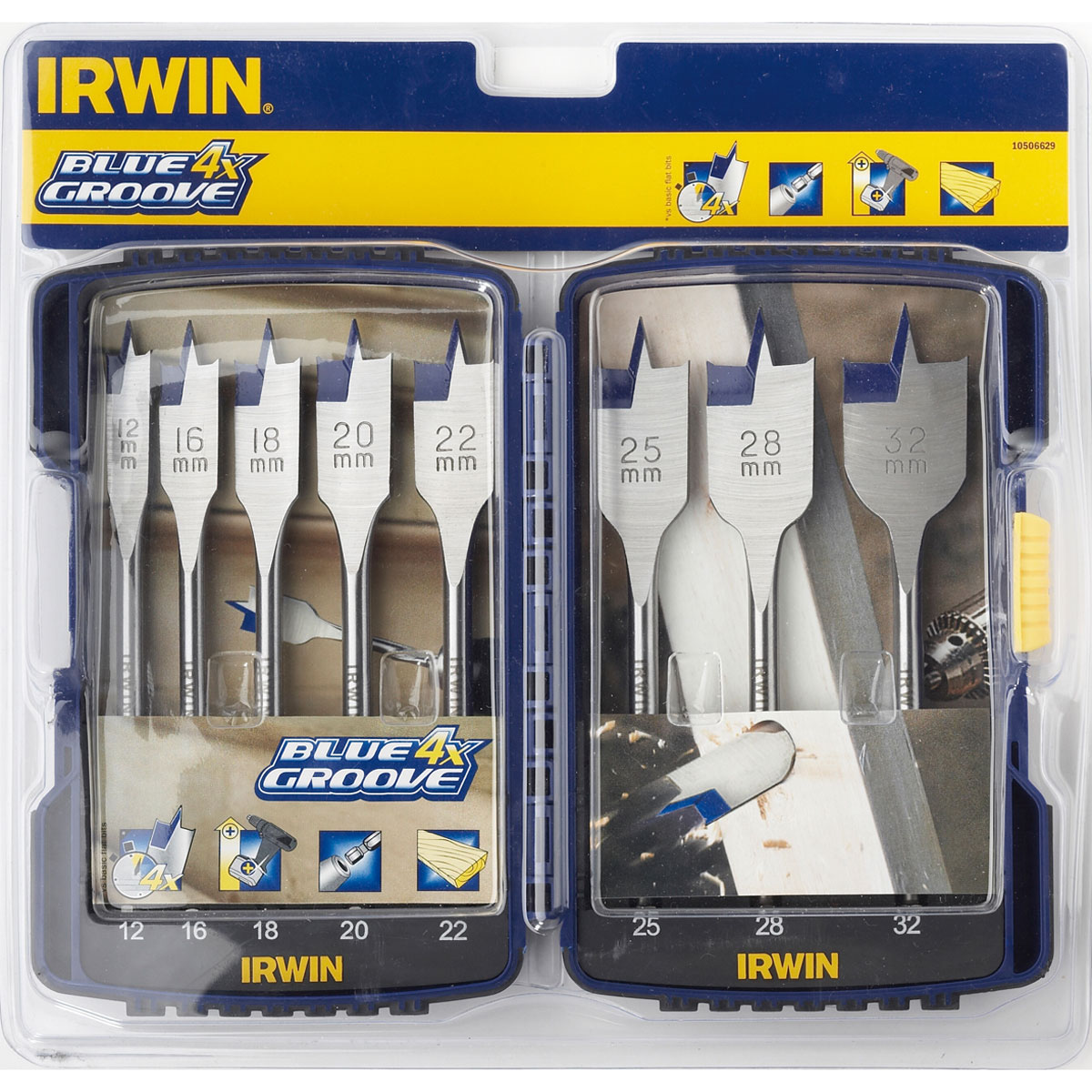 IRWIN 10506629 Irwin Flat Drill Bit Set 8 Pieces