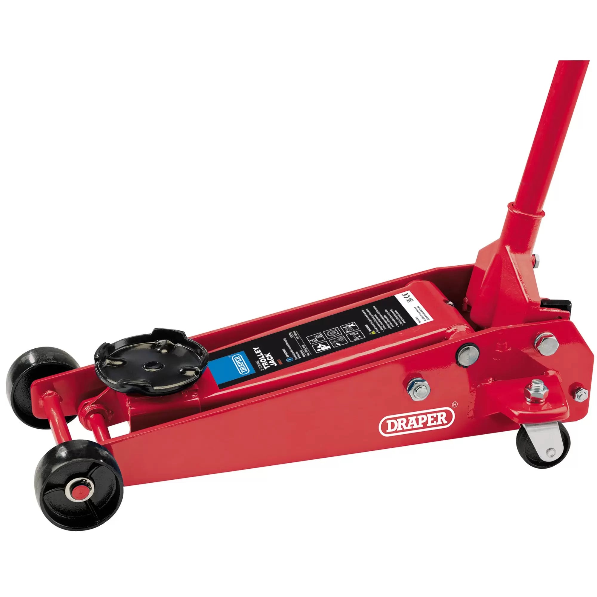 Draper Tools - 60977 - Heavy Duty Garage Trolley Jack, 3 Tonne, Red