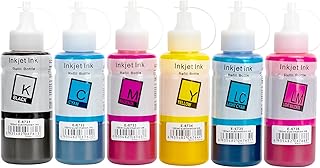TacTink 673 Ink Bottle for Epson for Epson L800 L805 L810 L850 L1800 (6 Pack)