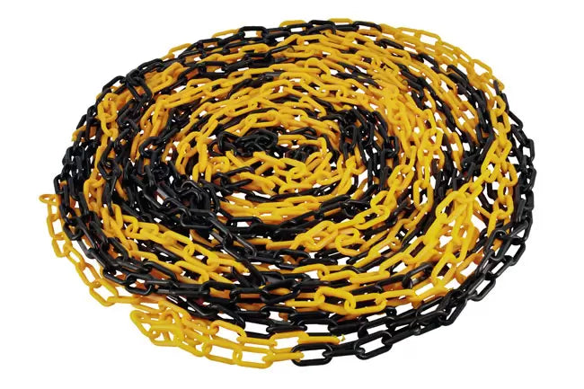 Laser - 61238 - Plastic 6mm Chain 25m (Black/Yellow)