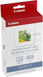 Canon Paper for SELPHY CP1500 - KC-18IS Genuine Ink + Sticker Paper Set