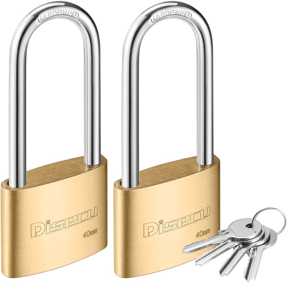 40mm Heavy Duty Waterproof Brass Padlock – High Security Warehouse Lock (Includes 4 Curved Keys)