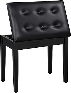 Piano Bench with Padded Cushion and Storage