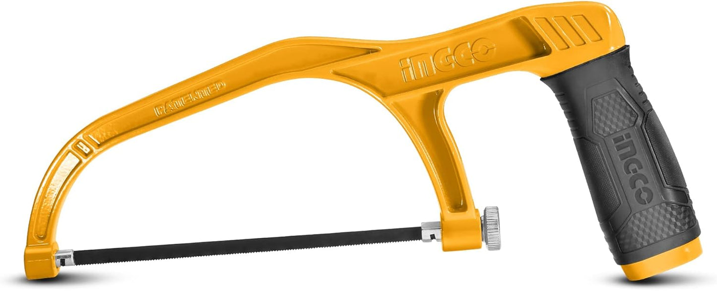 INGCO 12-Inch Hacksaw Frame with Blade – Adjustable Pistol Grip – HHFS3068