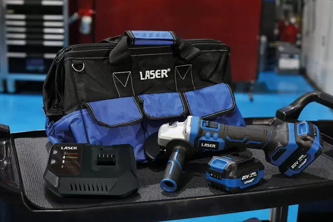 Laser - 61552 - Cordless Angle Grinder 20V Kit (Euro)