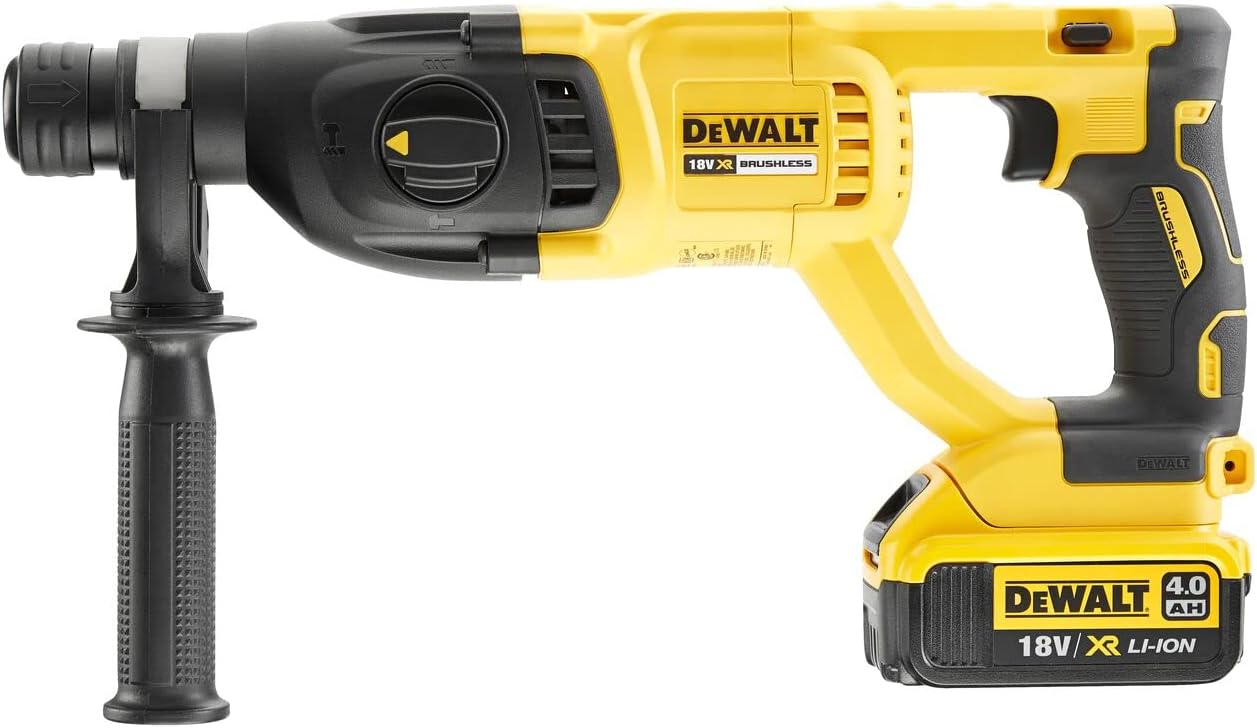 DEWALT DCH133M1-GB 18V 26mm Brushless SDS+ Hammer – Yellow/Black, 3 Year Warranty