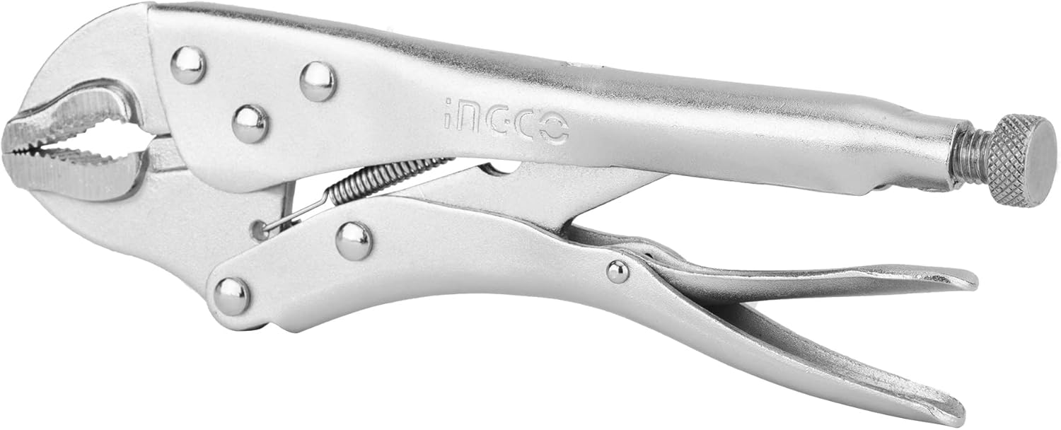 INGCO 10-Inch Curved Jaw Locking Pliers – Vice Grip with Carbon Steel Construction – HCJLW0210