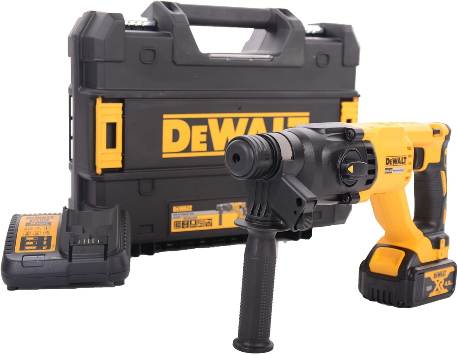 DEWALT DCH133M1-GB 18V 26mm Brushless SDS+ Hammer – Yellow/Black, 3 Year Warranty
