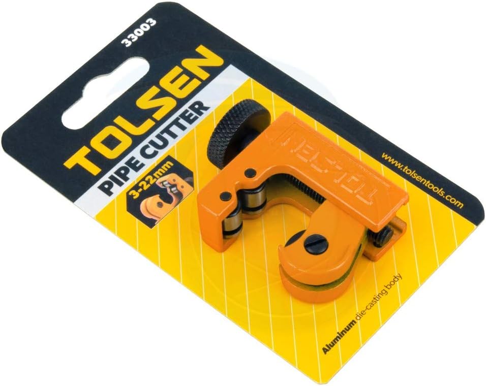 Tolsen Adjustable Pipe Cutter – 3-22mm Capacity, for Copper &amp; Plastic Pipes – 33003