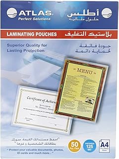 Atlas A4 Laminating Film 125Micron, Pack of 50