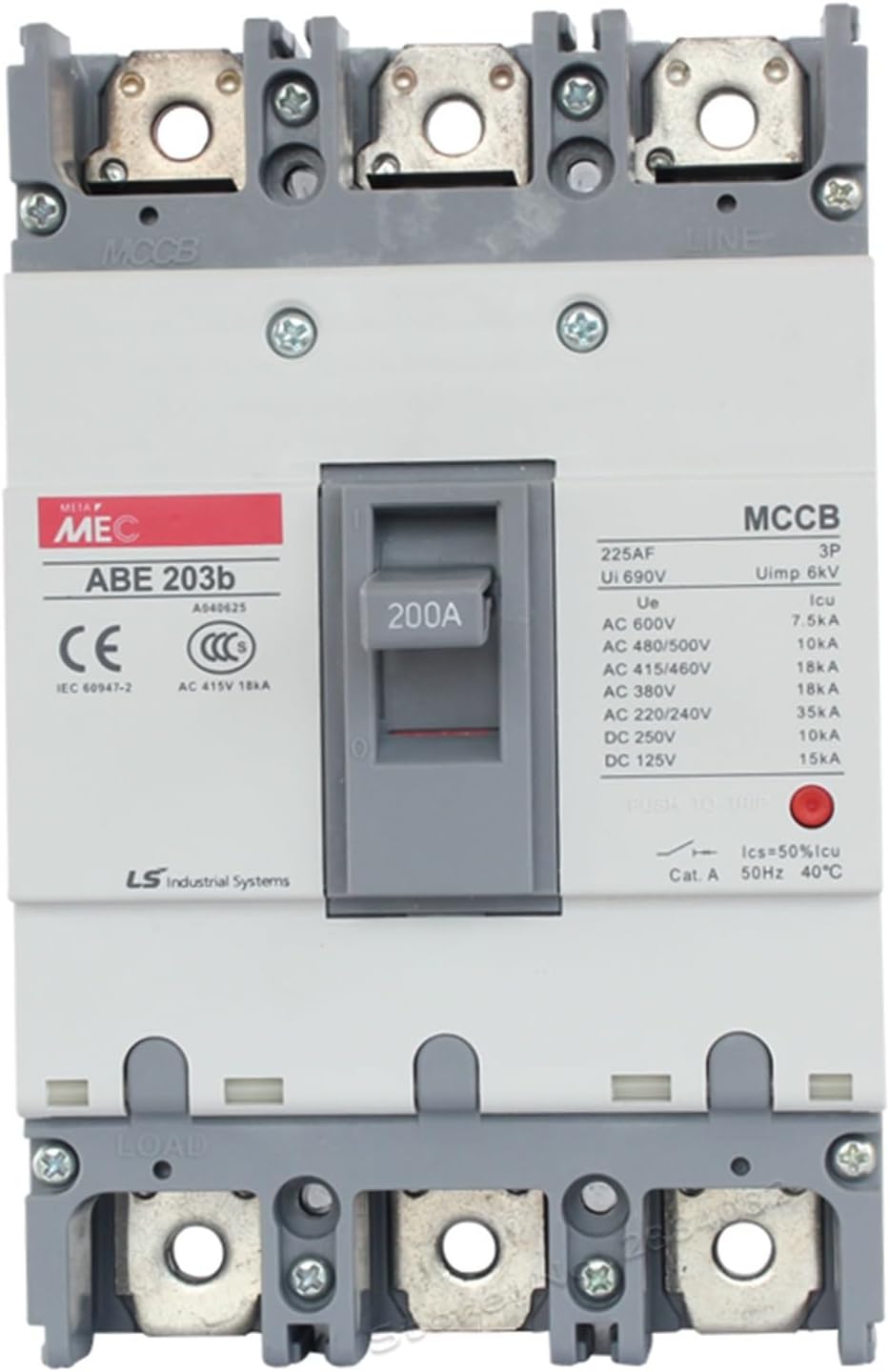 LS Electric MCCB ABE-203B – 3 Pole, 50/60Hz, 600V | Available: 50A–225A