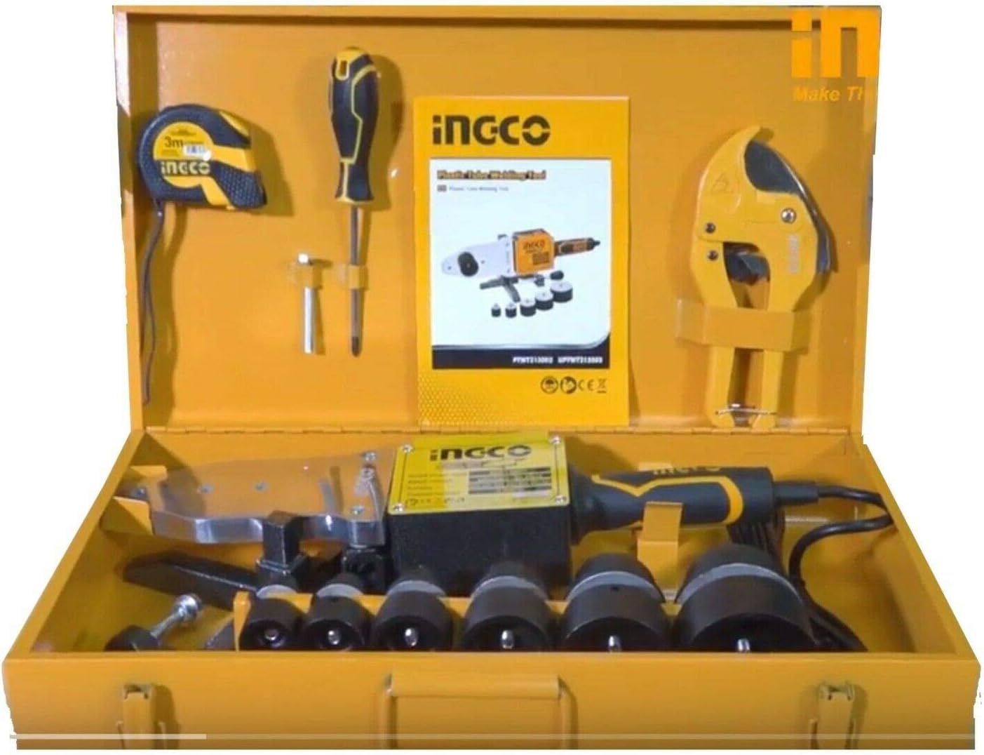 INGCO Plastic Tube Welding Tool Kit – for HDPE, PP, PVC Pipes – PTWT215002