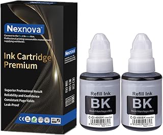 NexNova® GI-490 for Canon (2-Pack Black) Ink for PIXMA G3400 G2400 G1400 G4400 G1411 G2411 G3411 G4411 G4410 G3410 G2410 G1410