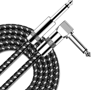 Guitar Cable 3m, 1/4 Right Angle to Straight Instrument Cable