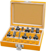 INGCO 12-Piece Router Bit Set – 1/2" Shank, High-Speed Steel – AKRT1221