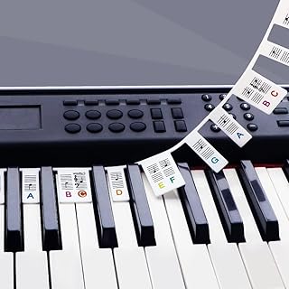 Removable Piano Key Stickers for 88-Key Full Size Keyboard (Silicone)