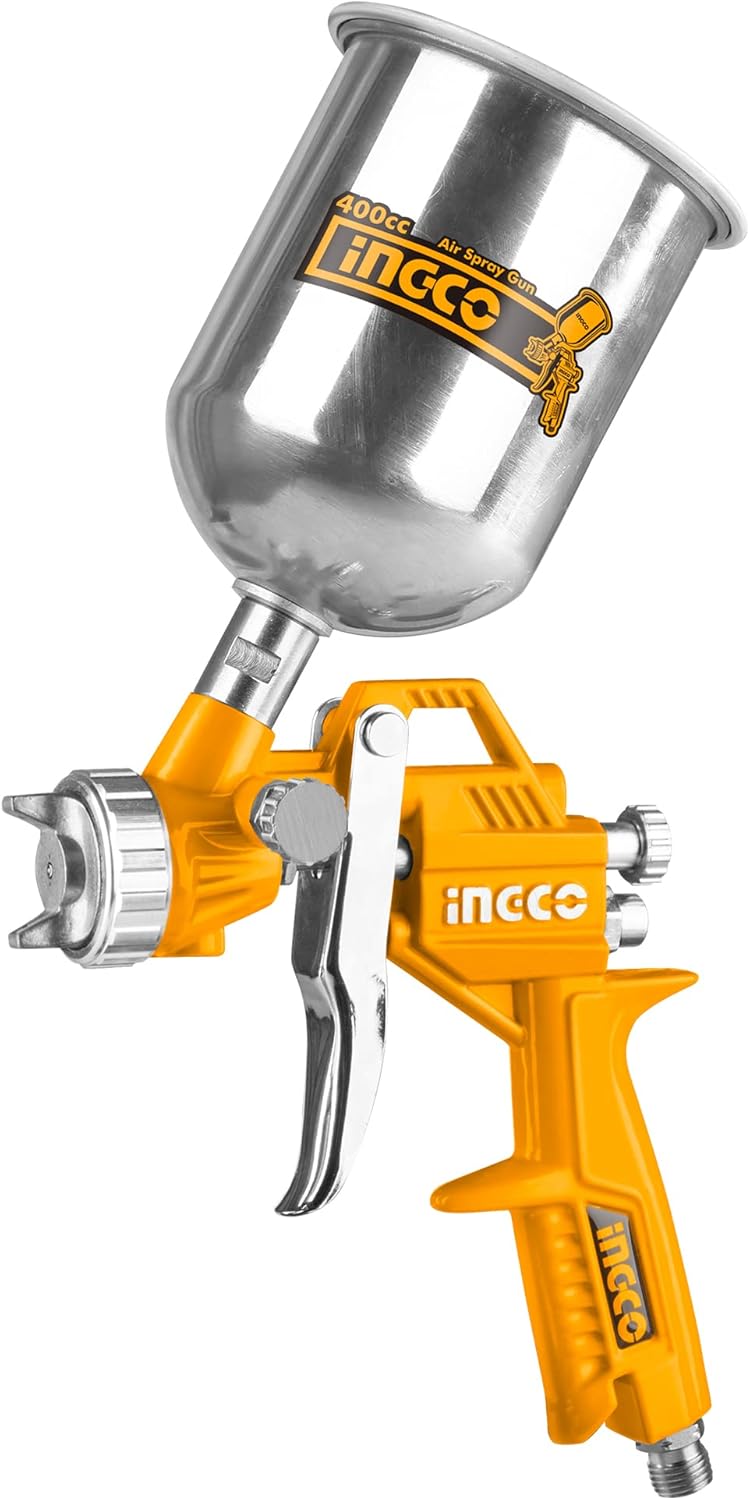 &nbsp;INGCO Air Spray Gun – 400ml, 1.5mm Nozzle, for Auto Paint &amp; Base Coat – HVSG0115