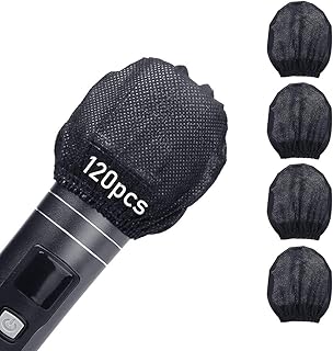 ELECDON Disposable Microphone Covers, 120 Pack, Black