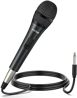 Fifine Dynamic Vocal Karaoke Microphone K6, Wired Handheld Mic with 14.8ft Detachable Cable