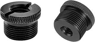 TORMEN 2pcs Mic Stand Adapter, 1/4 & 3/8 Female to 5/8-27 Male Screw for Tripods/Microphone Stands