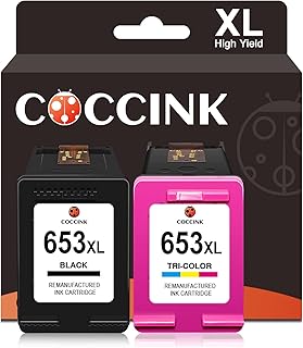 COCCINK 653XL Ink Cartridge Combo Pack for HP Printers