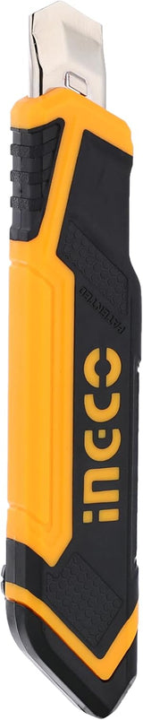 INGCO Snap-Off Blade Utility Knife – Heavy-Duty, Retractable with Blade Storage – HKNS16618