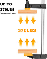 &nbsp;INGCO 4-Piece F-Clamp Set – 50mm Jaw, 250mm Capacity, with Rubberized Handle – HFCS0425
