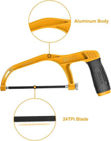INGCO 12-Inch Hacksaw Frame with Blade – Adjustable Pistol Grip – HHFS3068