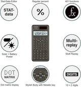 Casio FX-991MS 2nd Gen Non-Programmable Scientific Calculator, 401 Functions and 2-line Display, Black
