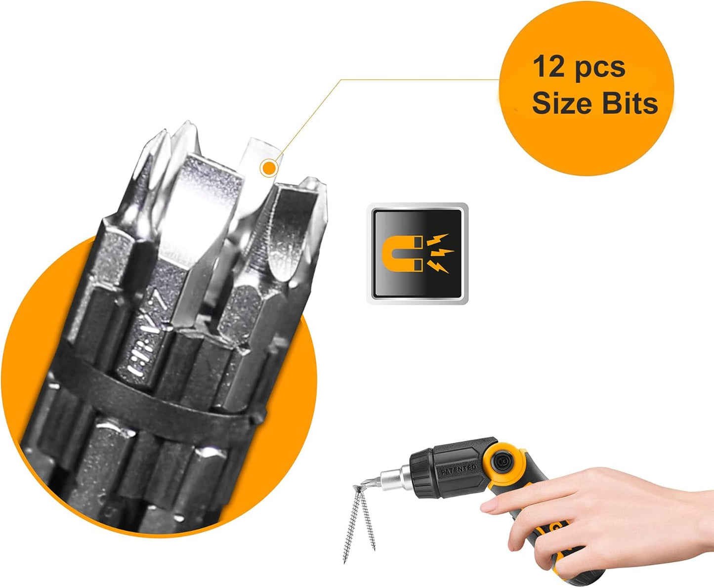 INGCO 13-in-1 Magnetic Ratchet Screwdriver Set with Case – AKISD1208