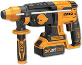 &nbsp;INGCO 20V Cordless Rotary Hammer Drill Kit – 4Ah Battery, 3-Function, with Bits – CRHLI202287