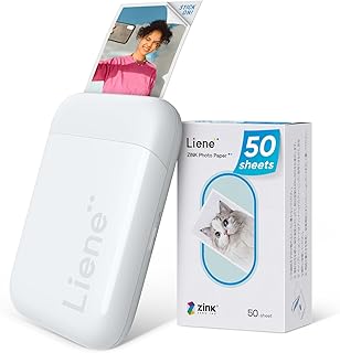 Liene 2x3 Inch Mini Photo Printer with 50 Zink Papers
