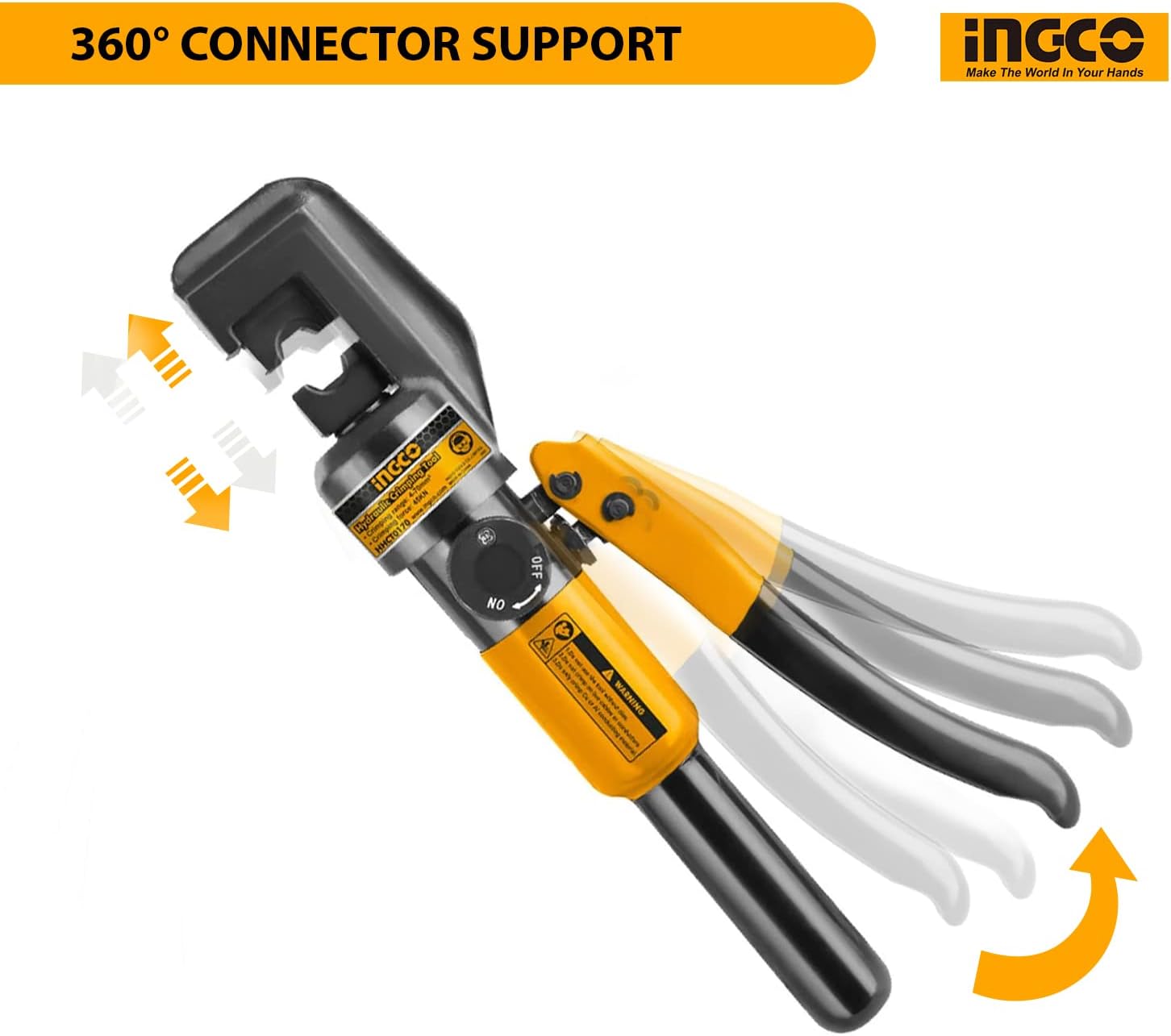 INGCO Hydraulic Crimping Tool Kit – Cable Cutter &amp; Lug Crimper, with Die Set – HHCT0170