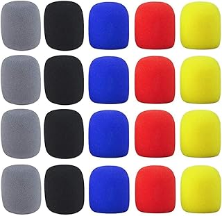 KASTWAVE Microphone Cover Foam, 20 Pack Handheld Windscreens (5 Colors)
