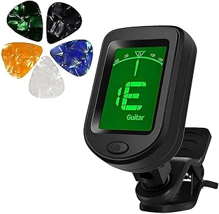 Goodern Guitar Tuner Clip-On, Digital LCD with 5 Picks