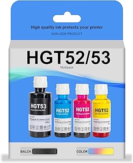 PRITMORE GT53XL GT52 Ink Bottle for HP GT53XL 135ml GT52 70ml Ink for Tank 319 410 419 Smart Tank 500 502 508 511 514 515 518 538 571 615, Prints Up to 6,000 Pages (Black/Cyan/Magenta/Yellow, 4 Pack)