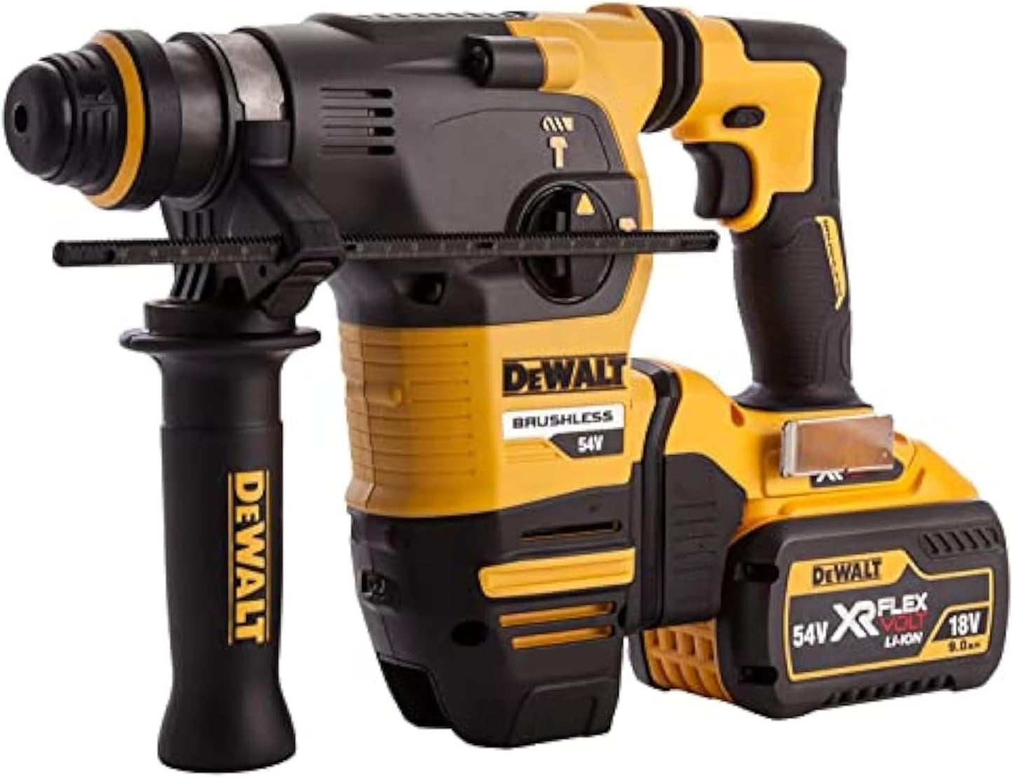 DEWALT DCH333X2-GB 54V SDS+ Hammer – 2 x 3Ah Batteries & Charger, Yellow/Black, 3 Year Warranty