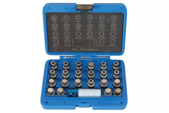 Laser - 6275 - Locking Wheel Nut Key Set 23pc - for VAG