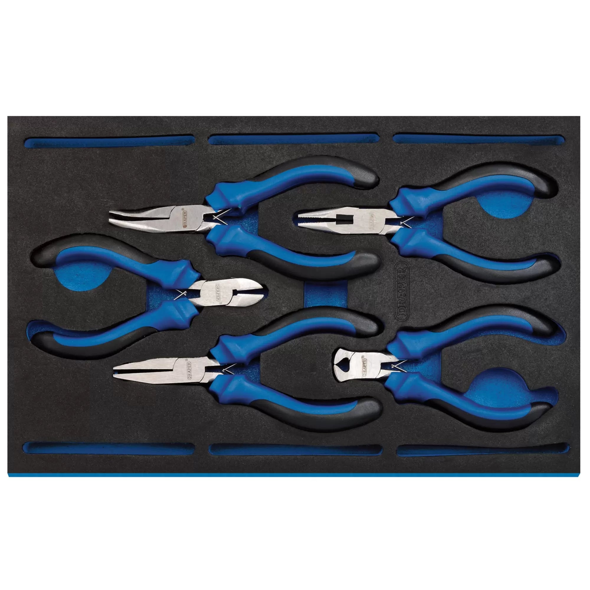 Draper Tools - 63215 - Precision Plier Set in 1/4 Drawer EVA Insert Tray (5 Piece)