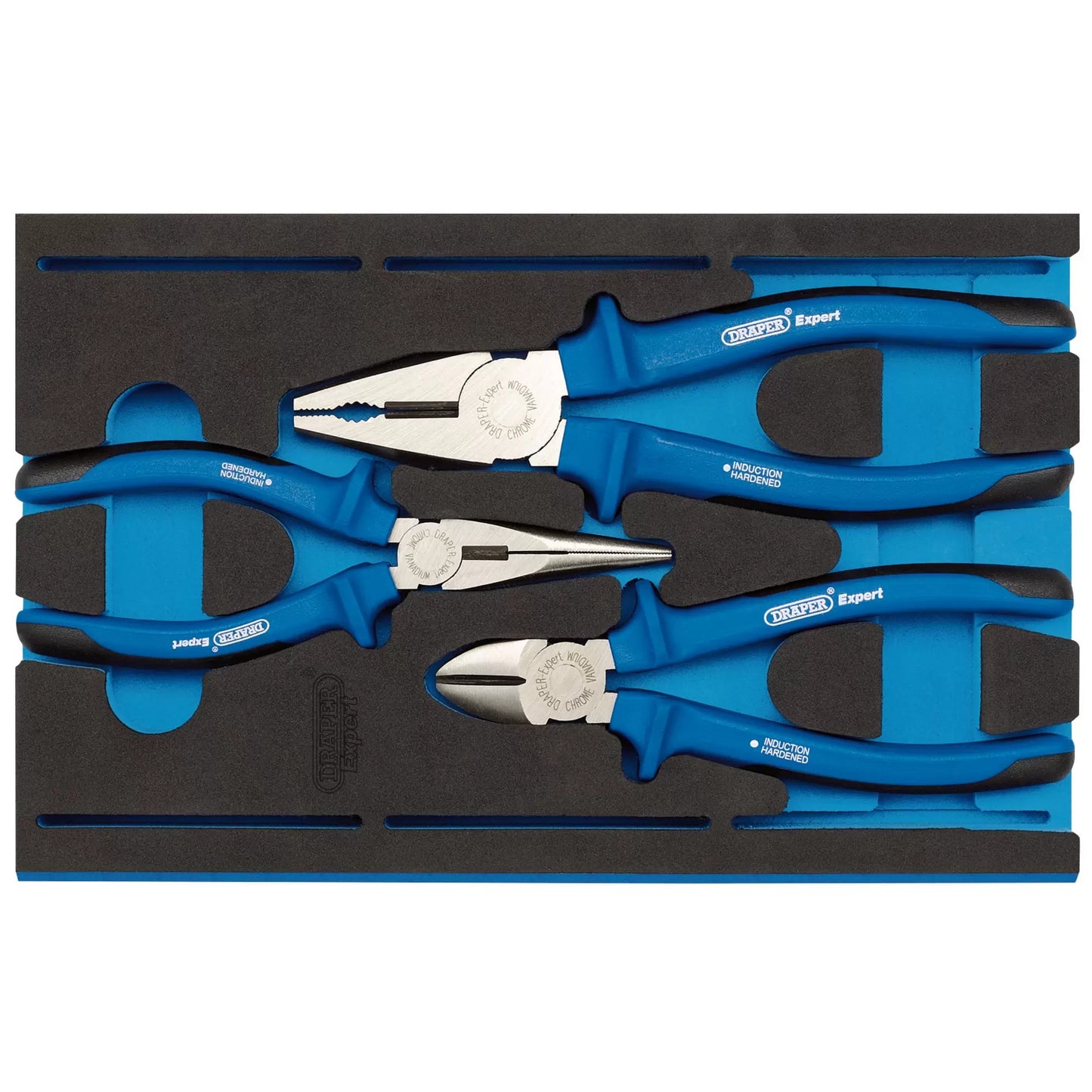Draper Tools - 63262 - Draper Expert Heavy Duty Plier Set in 1/4 Drawer EVA Insert Tray (3 Piece)