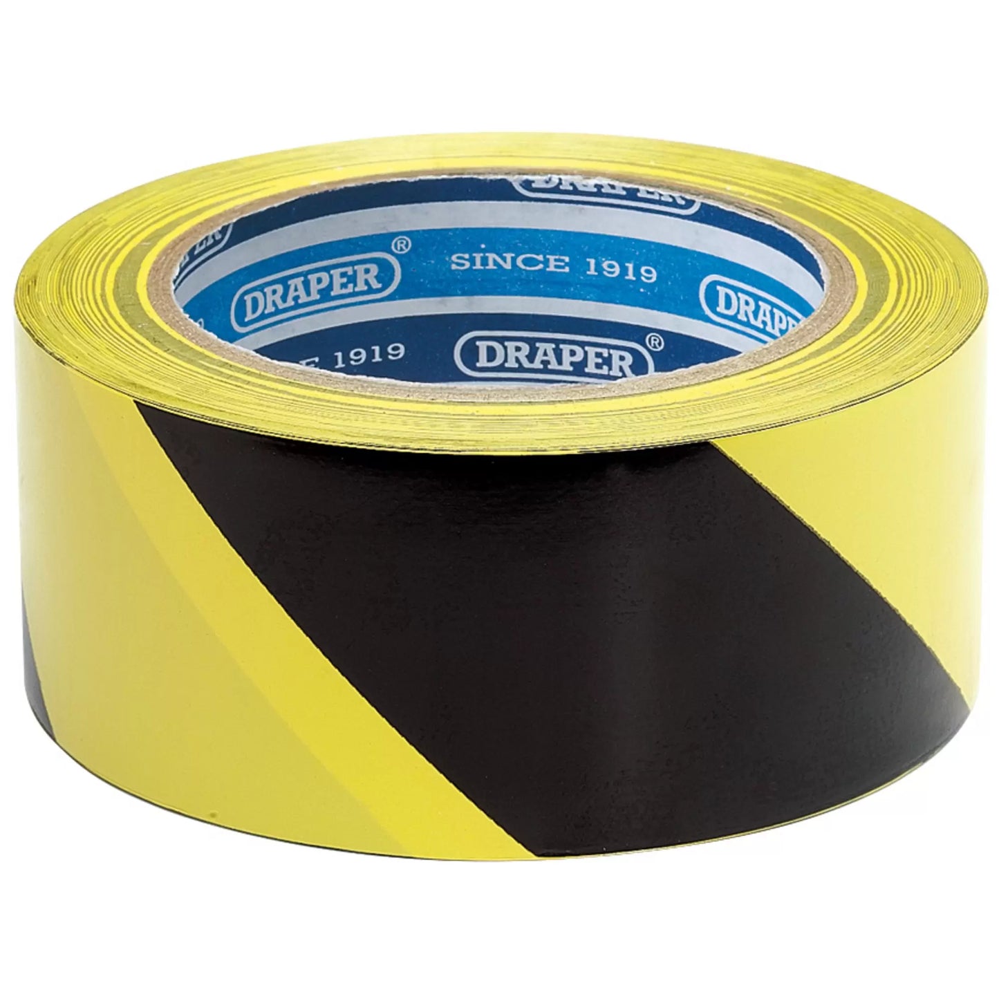 Draper Tools - 63382 - Adhesive Hazard Tape Roll, 33m x 50mm, Black and Yellow