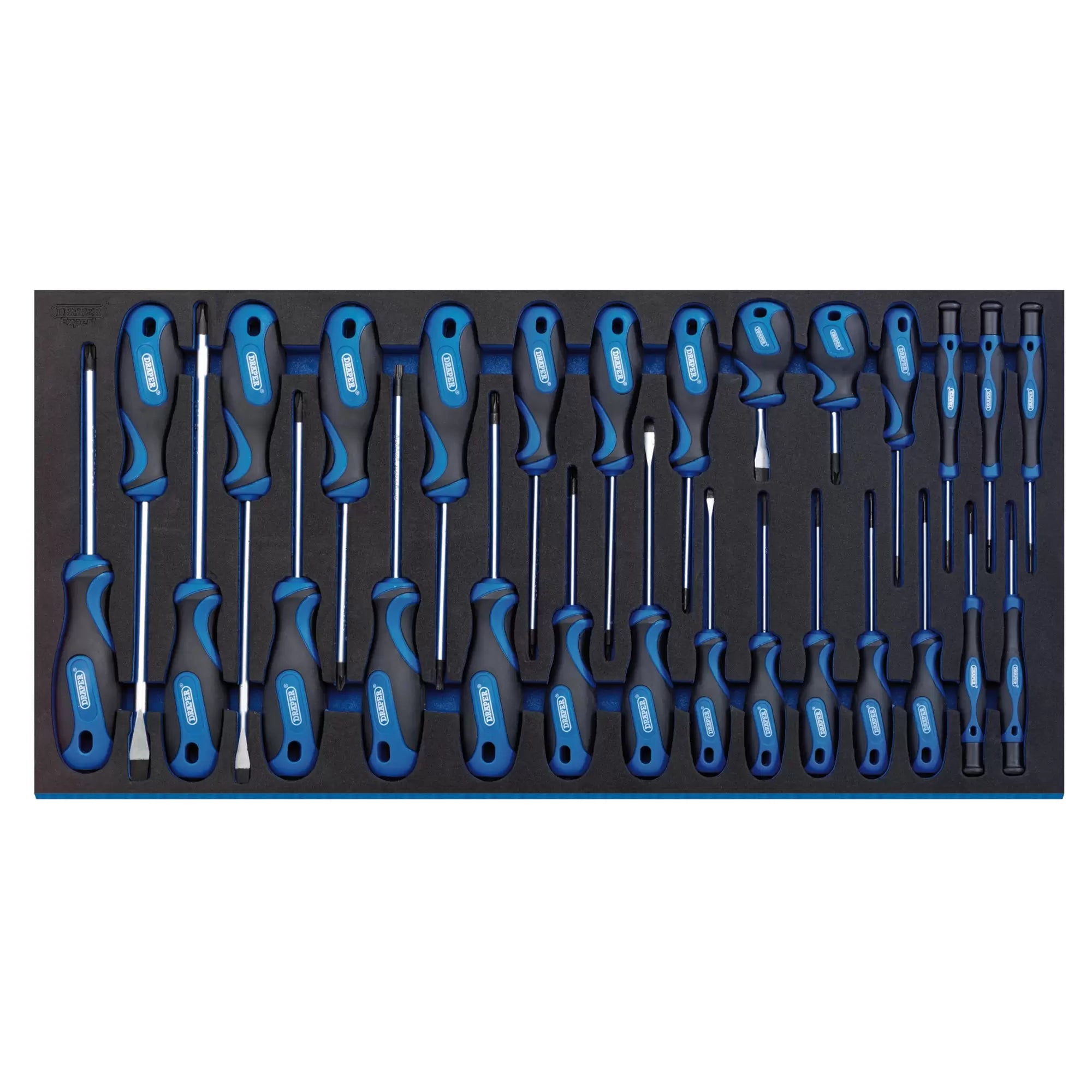 Draper Tools - 63406 - Soft Grip Screwdriver Set in Full Drawer EVA Insert Tray (27 Piece)