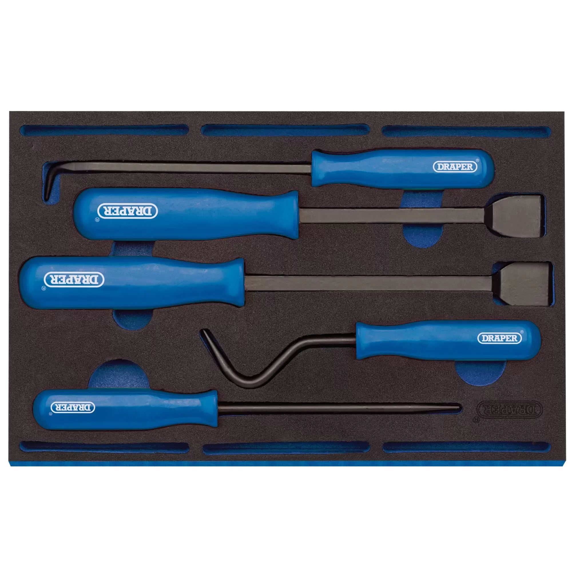 Draper Tools - 63497 - Scraper and Remover Set in 1/4 Drawer EVA Insert Tray (5 Piece)