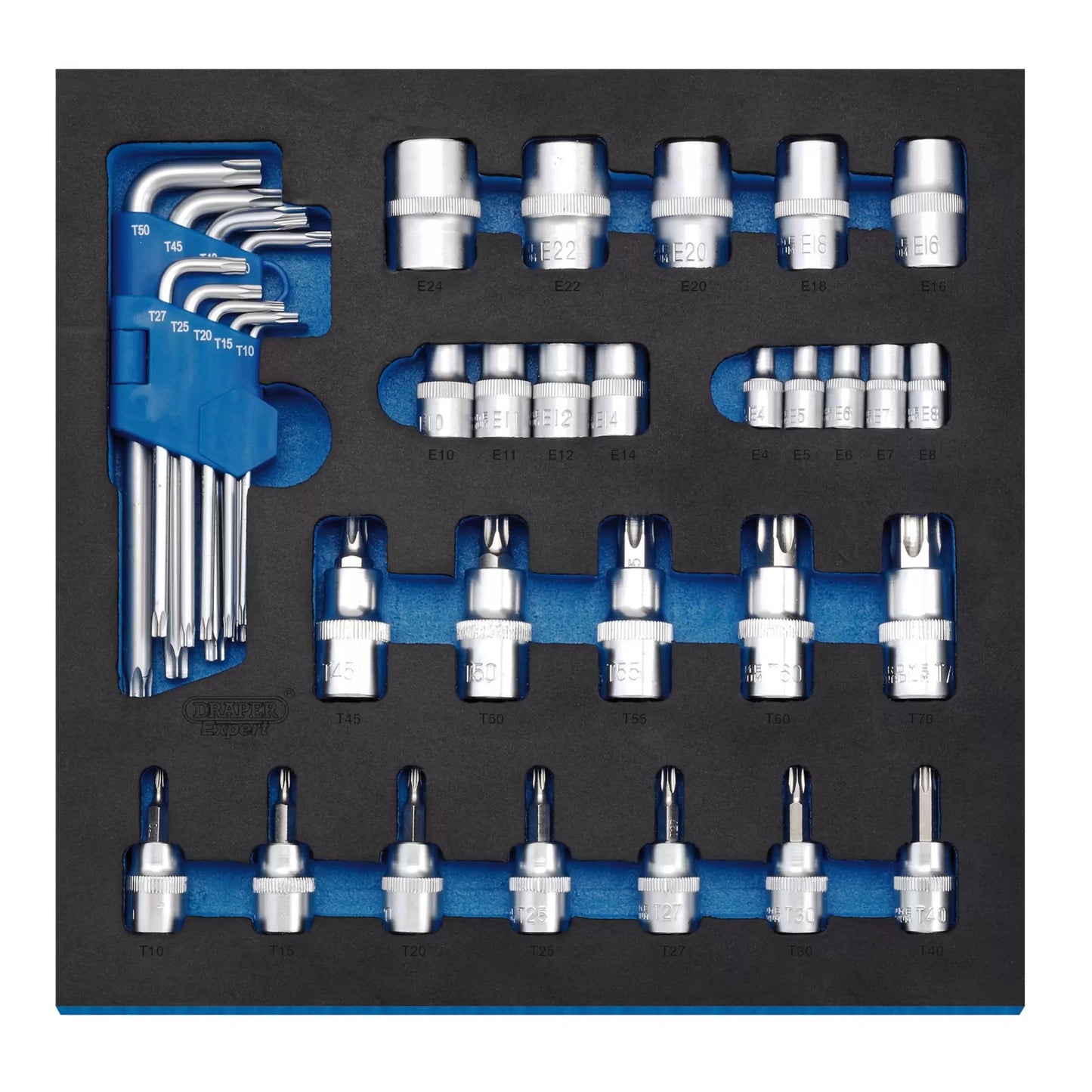 Draper Tools - 63512 - Draper Expert  TX-STAR® Screwdriver Insert Bits and Keys in 1/2 Drawer EVA Insert Tray (35 Piece)