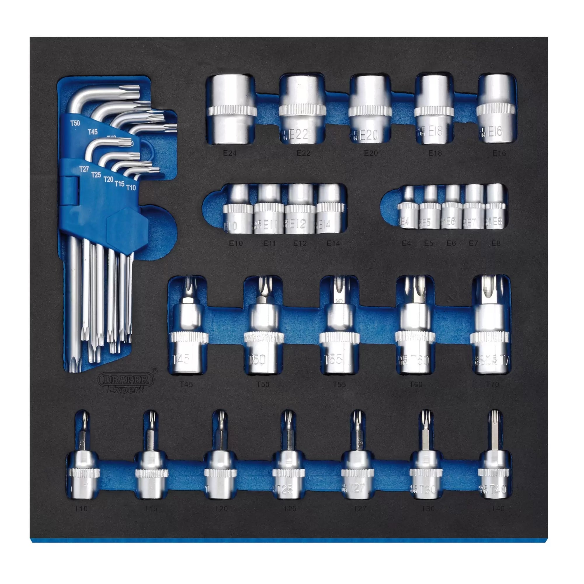 Draper Tools - 63512 - Draper Expert  TX-STAR® Screwdriver Insert Bits and Keys in 1/2 Drawer EVA Insert Tray (35 Piece)