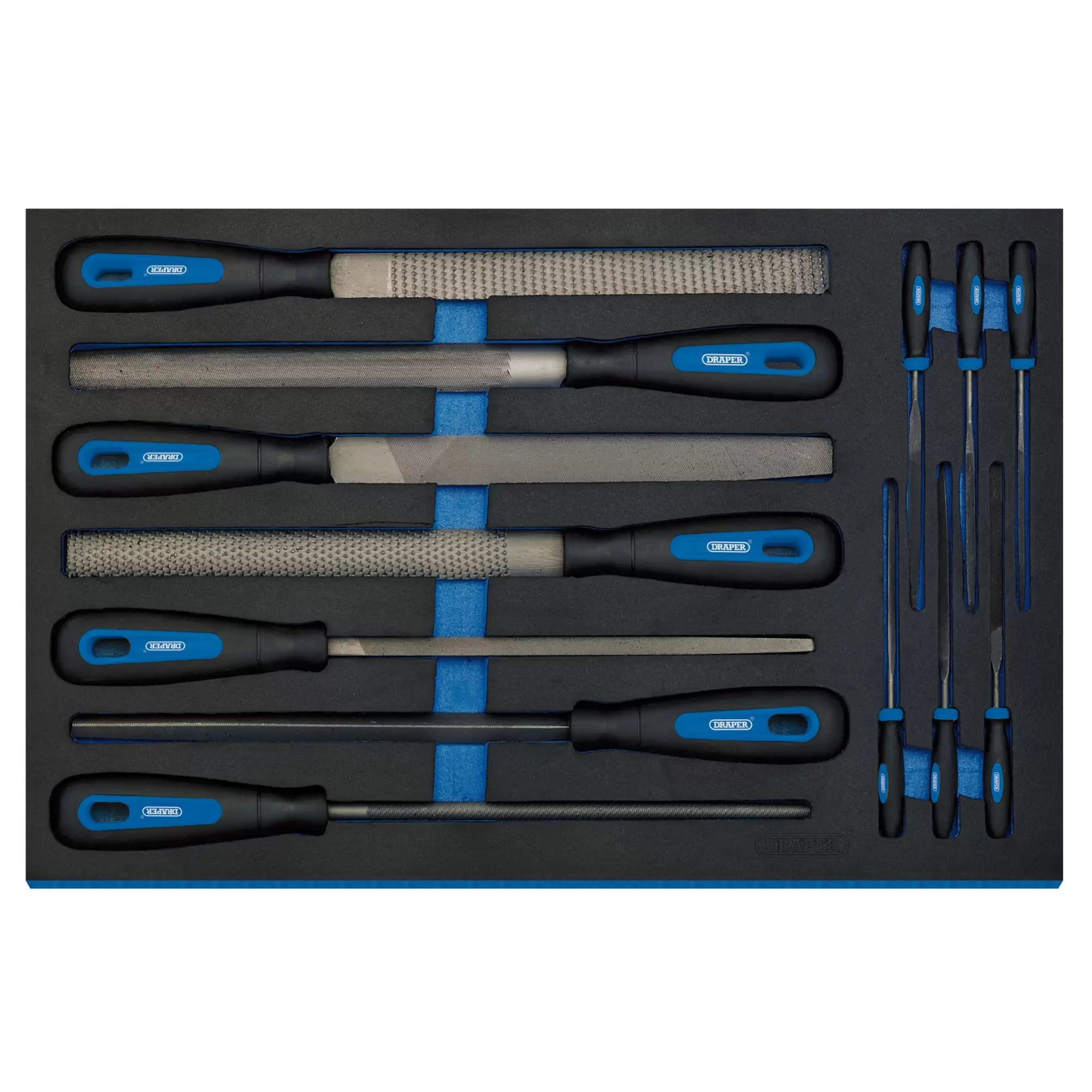 Draper Tools - 63513 - Hand File Set in 3/4 Drawer EVA Insert Tray (13 Piece)