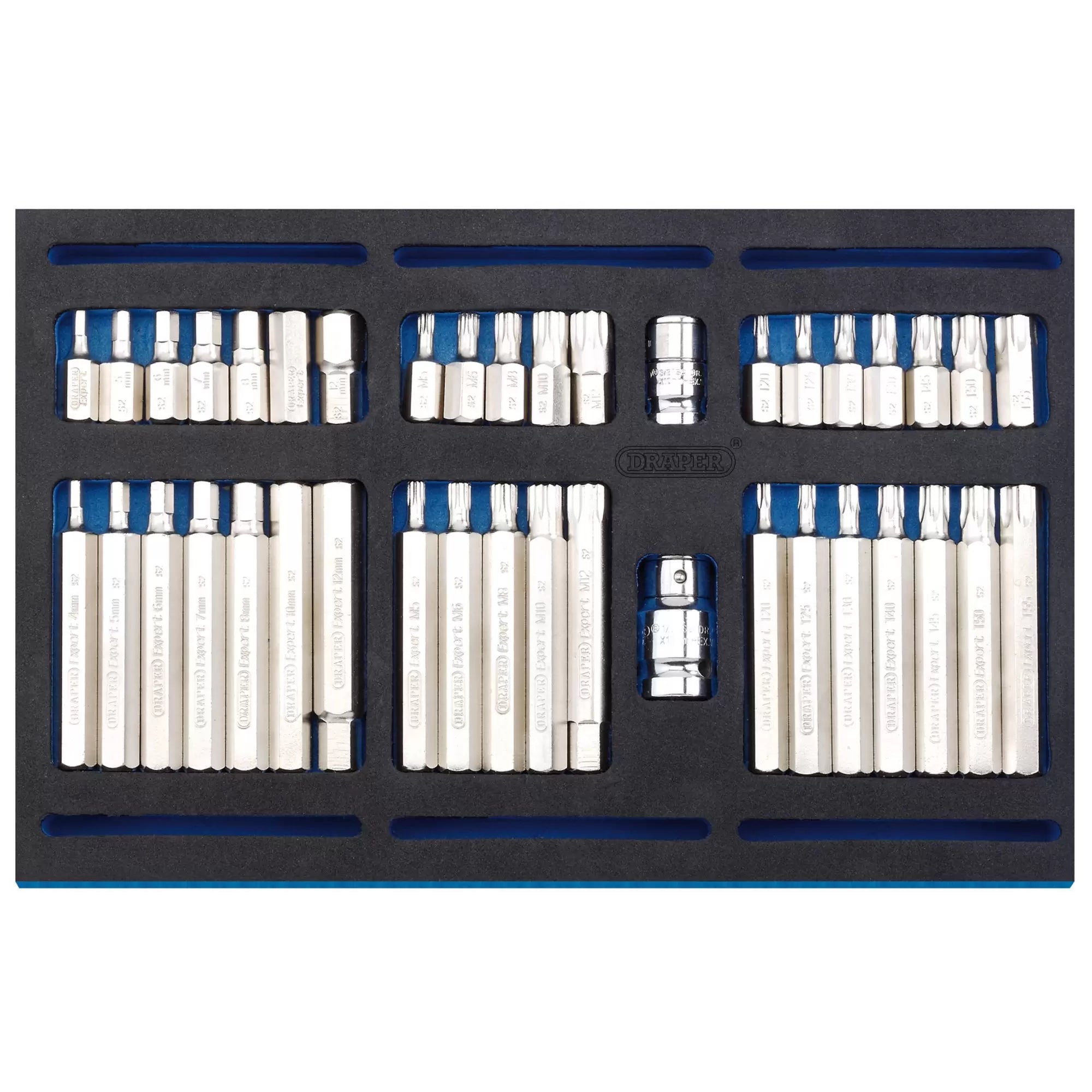 Draper Tools - 63515 - Screwdriver Insert Bit Set in 1/4 Drawer EVA Insert Tray (40 Piece)